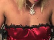 Seductive blonde in lingerie warming up 5/16