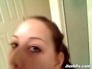 Hot young babe blowing in the bathroom 10/16