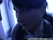 Blowjob and fuck in the porch to warm up 15/16