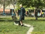 Having a pee in the park 1/16