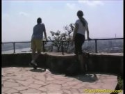 Blond slut flashing and pissing 8/16