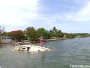 Thankful handjob on a boat 1/16