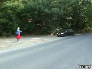 Old bitch gets nailed in the car by stranger 1/16
