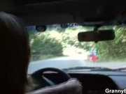 Old bitch gets nailed in the car by stranger 3/16