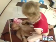 Cheerleader sucks her teachers black cock  12/16