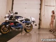 Bikelover girl get a dick in her ass 1/16