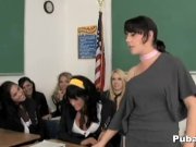 Horny schoolgirls build a masturbation train 1/16