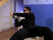 Latex babe sucks cock then rides it 16/16