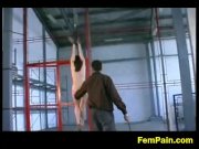 Cute brunette tied up for whipping 14/16