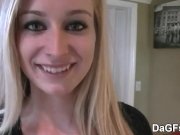 Innocent blonde schoolgirl gets facialized 3/16