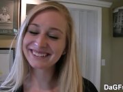 Innocent blonde schoolgirl gets facialized 4/16