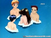 Nasty hentai girl blowing cocks underwater