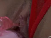 Ai Yuumi in red lingerie has furry muff toyed  10/16