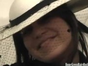 Polly Garter toying her hairy pussy 3/16