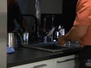 Teeny girl eating an old sausage 1/16