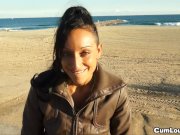 Horny Latina gets cum on her pretty face    1/16