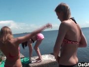 Lesbian teen threesome outdoors  2/16