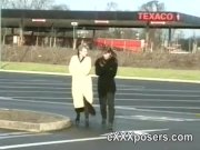 Undressing and flashing in the back of a car 1/16