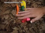 Balloon and latex glove handjob fetish 3/16