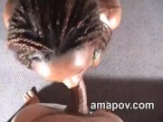 Handcuffed ebony sucks cock 6/16