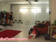 Backstage fun with intelectual busty girl 4/16