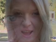 Young blonde milks old stick outdoor 7/16