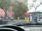 Busty Latina punk babe fingered in the car   3/16