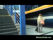 Slut gets pumped on public road 1/16