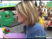 Chick rides tool in fun park 1/16