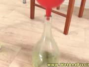 Pissing fetish babe enjoys pee drinking 5/16