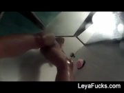 Hot and Sweaty Leya Falcon showers 14/16
