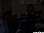 Banging horny blondes hairy pussy 1/16