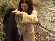 Lovely amateur Amber masturbates outdoors 1/16