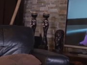 Brunette milf dildoing her ass with a big toy 1/16