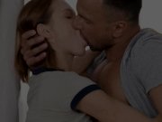 Petite coed does the splits on her mans cock 1/16