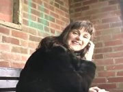 English milf persuaded to flash outdoors 1/16