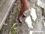 Fist fucking the wife's pussy at the park 16/16