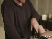 Master ties her down for intense electic play 16/16