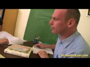 Naughty schoolgirl in wild threesome 4/16