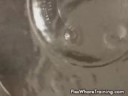 Petite babe pissed on the bowl and drink her  11/16