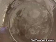 Petite babe pissed on the bowl and drink her  9/16