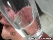 Brunette whore spanked and get to drink her p 16/16