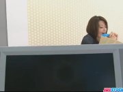 Hojo toying her pussy during an office meeting 9/16