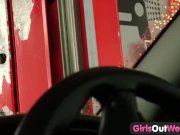 Nice amateur babe wanking in the car wash 4/16