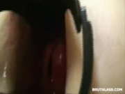 Ass gaped by huge speculum and dildo 12/16