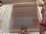 Kiara and Sandra satisy hard on dick in three 7/16