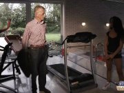 Nosy grandpa gets fucked by a hardcore teeny 3/16