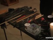 She is whipped and her nipples are pegged 1/16