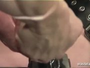 Blonde is bound in chains and fisted 8/16