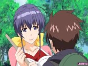 Busty hentai babe tittyfucks and rides cock 2/16